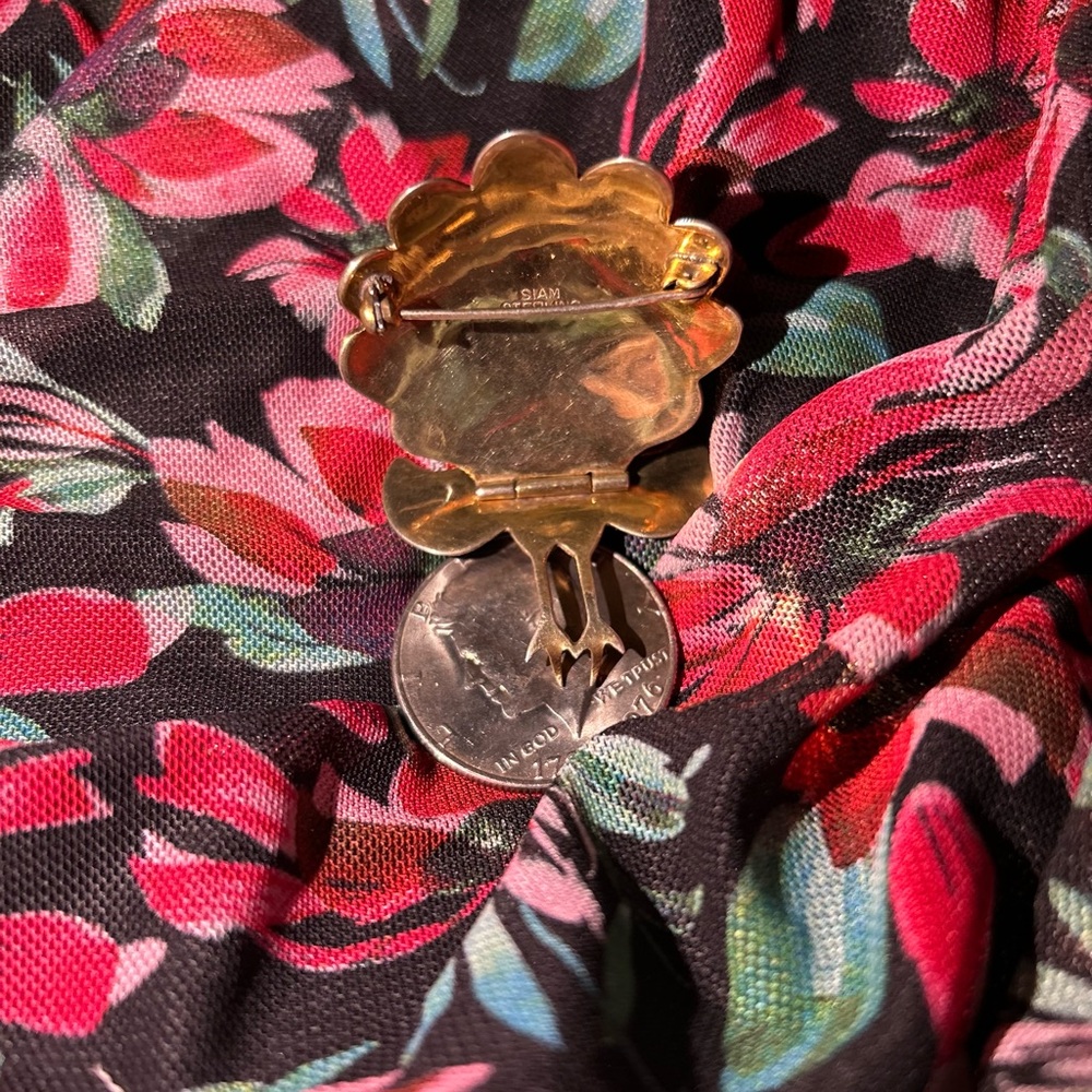 One of a kind Vintage S925 peacock brooch - Picture 7 of 8